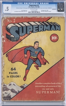 1939 D.C. Comics "Superman" #2 - CGC 0.5